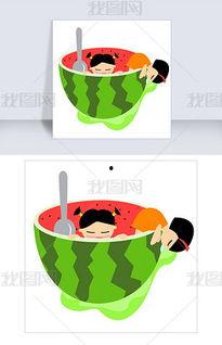 两小孩吃瓜素材,两小孩欢乐吃瓜瞬间捕捉